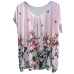 Blusa elegante, para eventos, rosa, con estampado